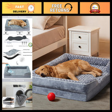 Large Orthopedic Washable Dog Bed for Senior Dogs - Cozy  Comfortable Sleep