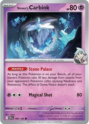 Steven's Carbink - 086/182 - Common - Reverse Holo - Near Mint