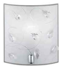 Image of Wall Light Silver Carbonado Chrome Glass Trio 202400106