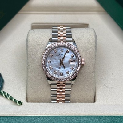 Rolex Lady-Datejust Mother Of Pearl Diamond Two Tone Gold Diamond Bezel Jubilee