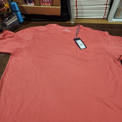 Vineyard Vines Men s Jetty Red T-Shirt w/Pocket Sz L New w/tag Coral Color