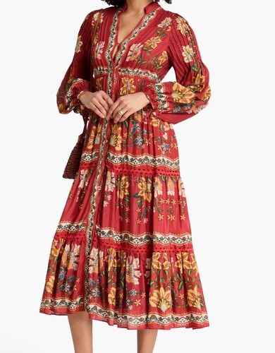 Farm Rio Dress Embroidered Floral Pattern