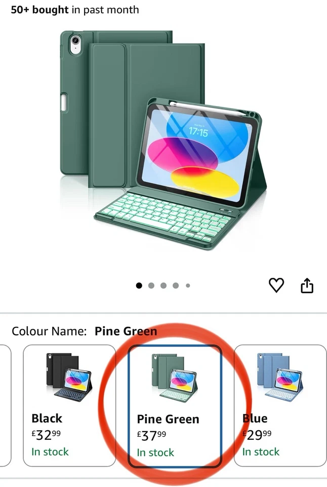 Folio Keyboard Cover Stand 7 Color Backlit Detachable Case For iPad A16 10.9/11” - Image 2 of 4