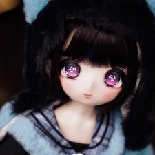 1/6 BJD Doll Cartoon Girl Resin Ball Jointed Body with Eyes Face Makeup DIY Toys