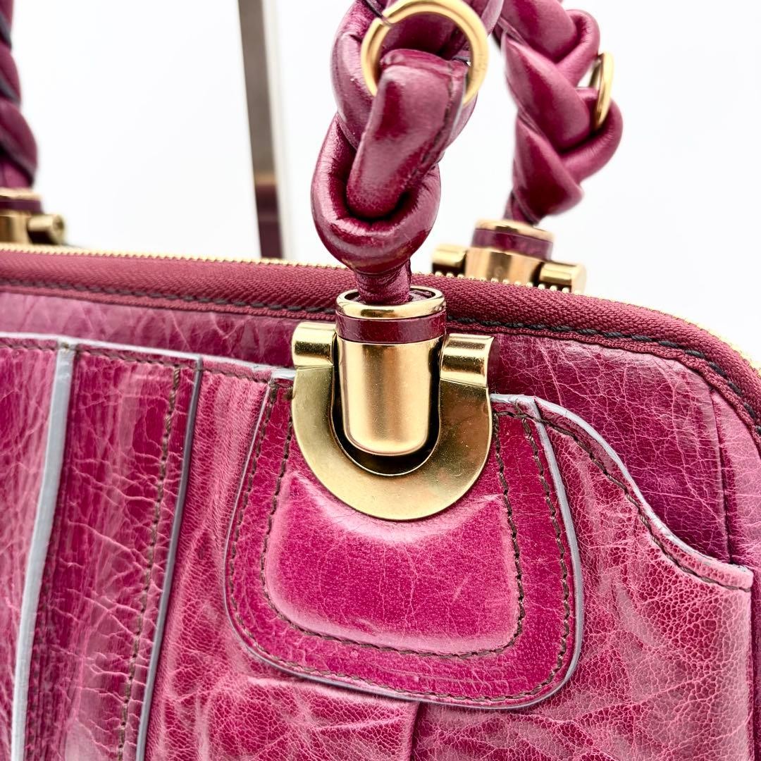 Chloe Eloise Handbag Lambskin Leather Bordeaux Women's From Japan image 3