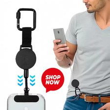 Retractable Anti-Theft Phone Lanyard Strap with Belt Clip & Safety Tether