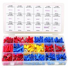 520 PCS Insulated Electrical Wire Splice Terminal Spade Red, Blue, Yellow 