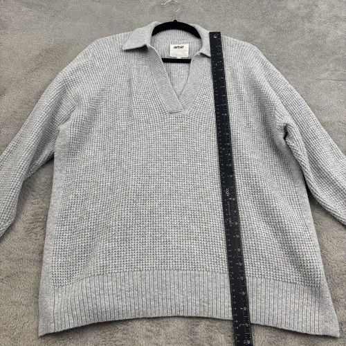 Suéter Polo Aerie CozyUp Tejido Waffle Para Mujer XS Gris Relajado Lagenlook Playa - Imagen 9 de 15