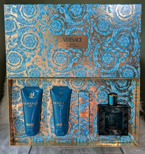Versace Eros for Men 4 Piece Gift Set - 3.4 Oz EDT Natural spray , Travel spray - Picture 5 of 8