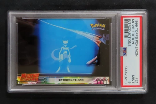 Mewtwo 1999 Topps Pokemon The Movie Edition INTRODUCTIONS "Blue Label" PSA 9