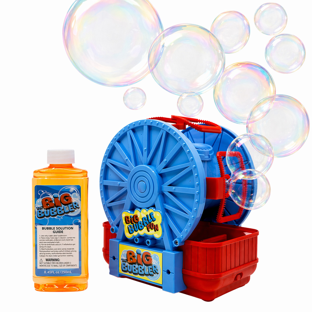 3-in-1 Big Bubble Machine for Kids Giant Bubble Maker Toy Bu
