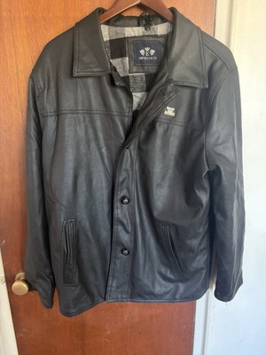 Emporio & Co. Black Faux Leather Jacket Men's Size L Made In Italy