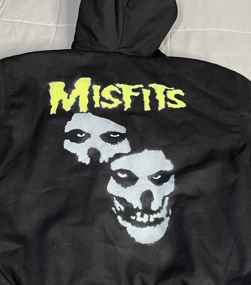Chaqueta Misfits Hombre Talla Grande PERSONALIZADA Negra Estilo Carhartt Punk Tri Mountain Foto 2 de 4