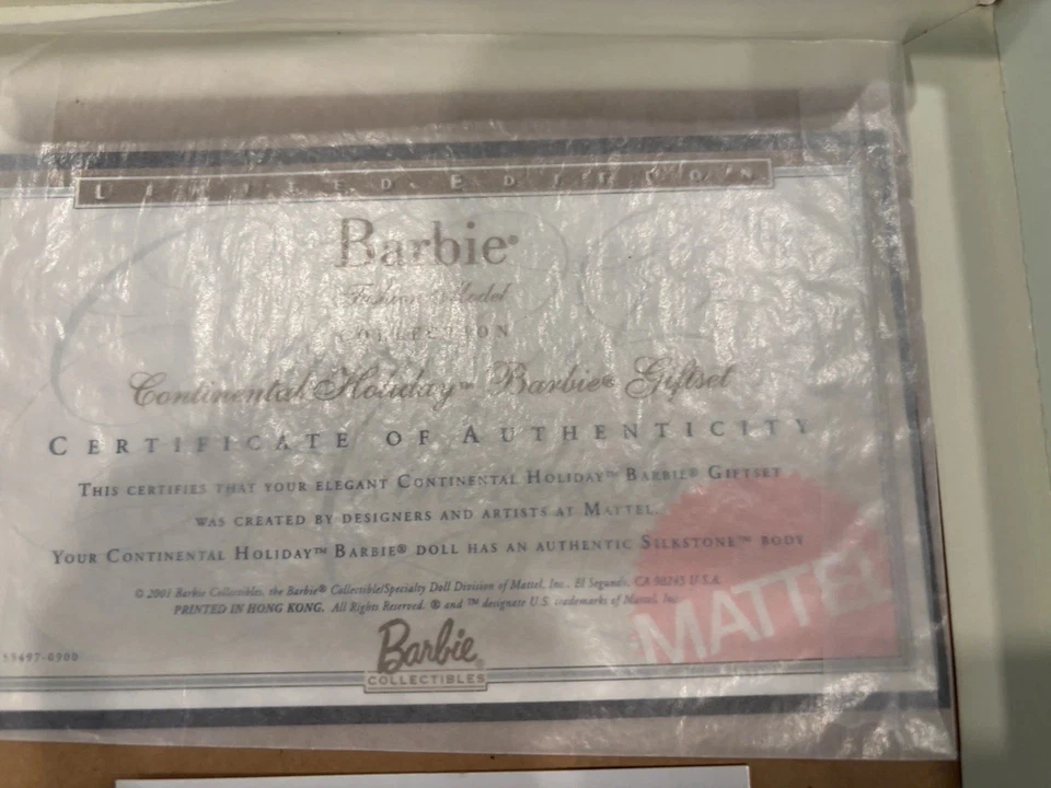 Continental Holiday Barbie Giftset Silkstone BFMC Gold Label 2001 Mattel 55497 - image 2 of 4