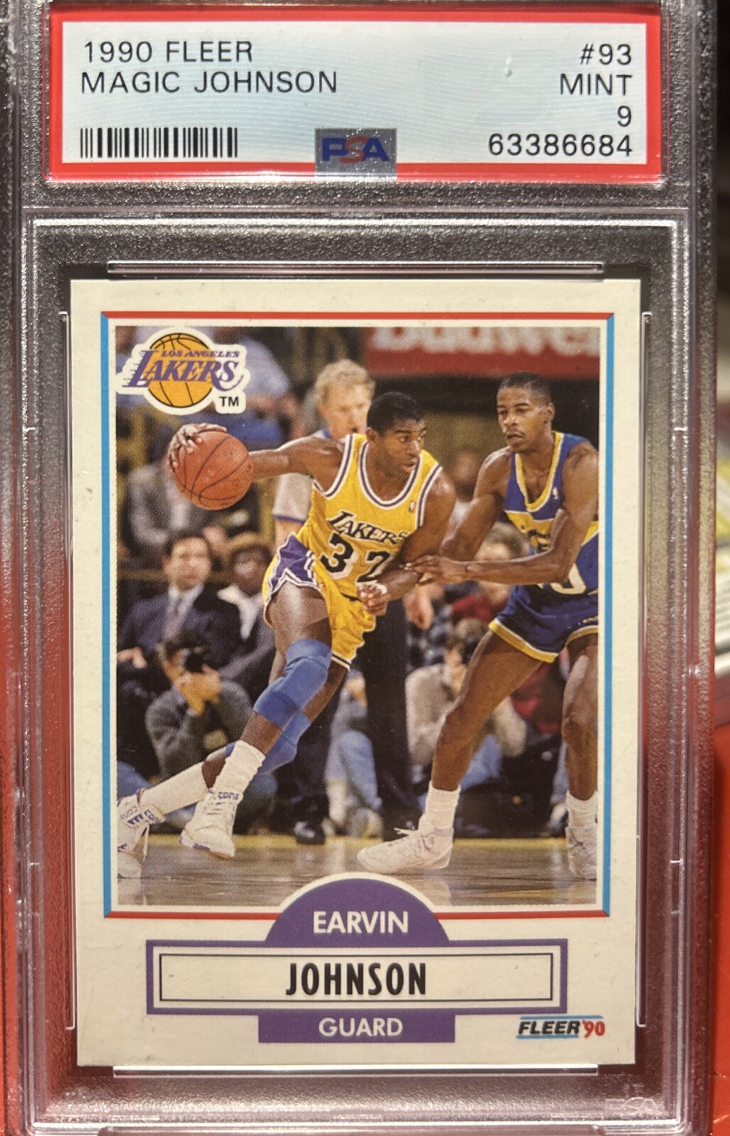 1990-91 Fleer - #93 Magic Johnson.  PSA.  9