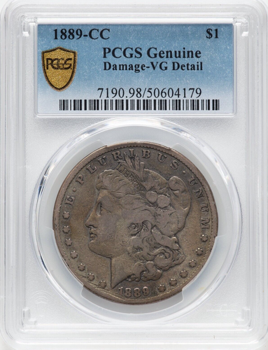 1889 CC Morgan Silver Dollar $1 PCGS VG Details (179)