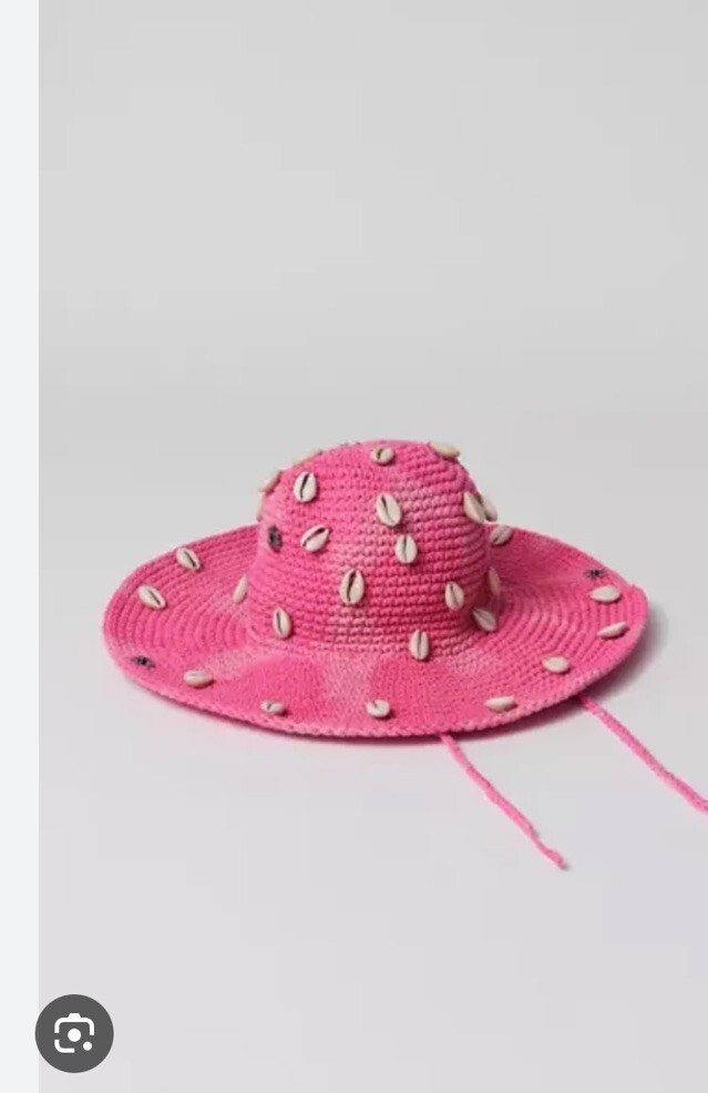 urban outfitters Callie Crochet Cowboy Hat In Pink | eBay display picture 3