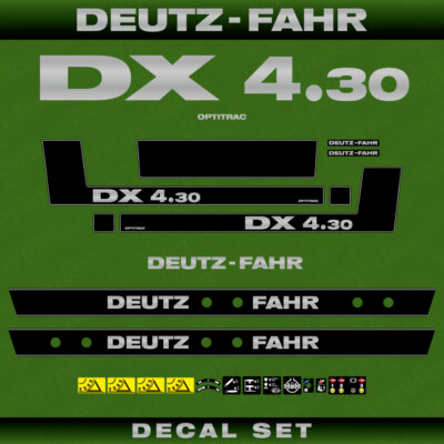 Deutz-Fahr DX 4.30 Optitrac Tractor Decal Aufkleber Adesivo Sticker Set