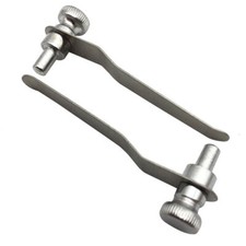 Pair Microscope Tablet Slides Clip Stage Presser Pressure Holder Stainless Steel