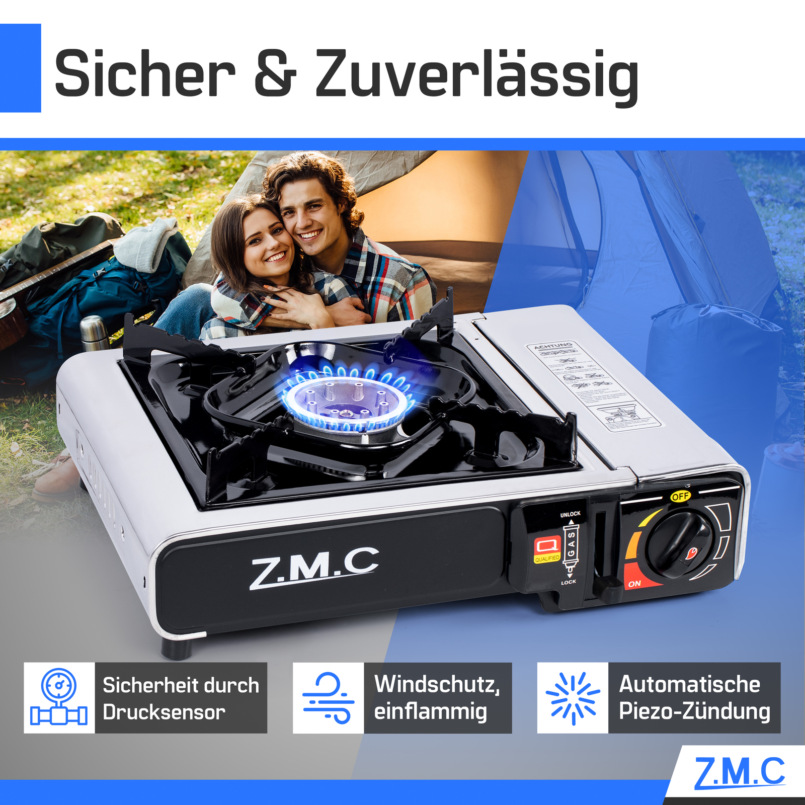 Propan-Gaskocher Aus Edelstahl – 2/3 Flammen, Campingkocher Für Outdoor & Grill