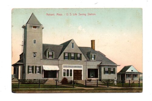NAHANT, MA ~ STATION DE SAUVETAGE AMÉRICAINE, LEIGHTON PUB ~ années 1910 - Photo 1/2