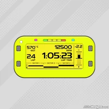 FLUORESCENT YELLOW STYLE GEL STICKER FOR MYCHRON 6 - KARTING