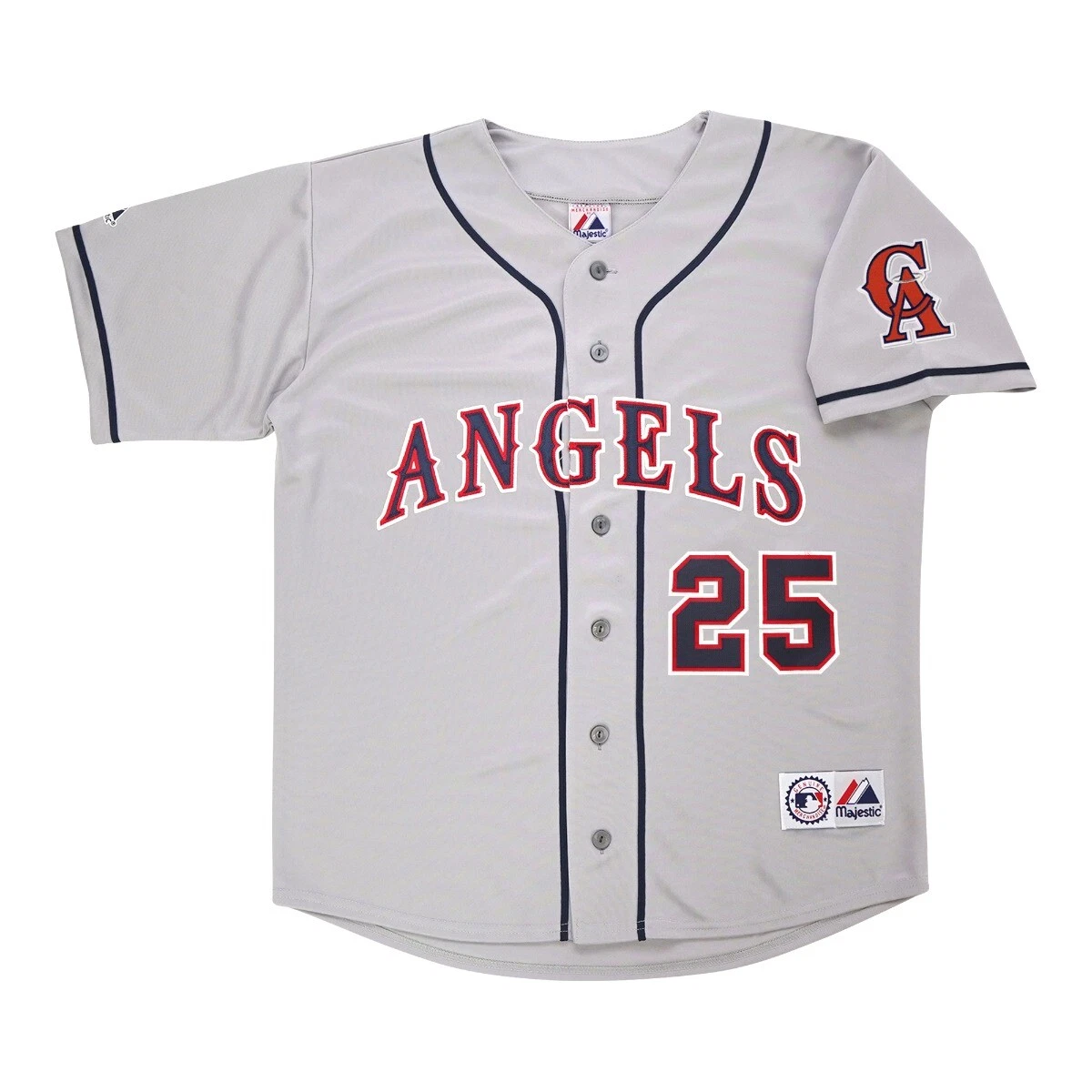 Jim Abbott California Angels Grey Road Men's Throwback Jersey w/ Team Patch