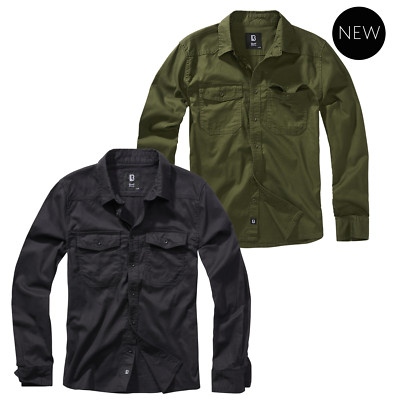 Brandit Herren Flanellshirt Langarm Flannell Hemd Baumwolle Casual Männer Neu