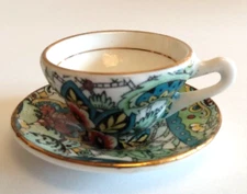 Miniature Rosina England Bone China Vintage Teacup and Saucer Chintz