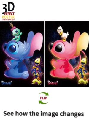 Lilo & Stitch-Stitch- 3D Poster 3DLenticular Effect-2 Images In One