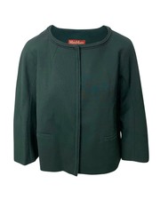 Max Mara Jacket With Two Front Pockets In Green Wool Intm