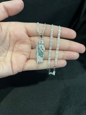 Colgante de plata de ley 925 para hombre St Judas San Judas circonita cúbica y cadena de Valentino 18 26 30