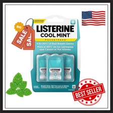 Listerine Cool Mint PocketPaks Portable Breath Strips 24 Count (Pack of 3) 