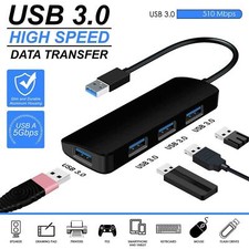 4 Port USB HUB 3.0 High Speed Multi Splitter Expansion Desktop PC Laptop Adapter