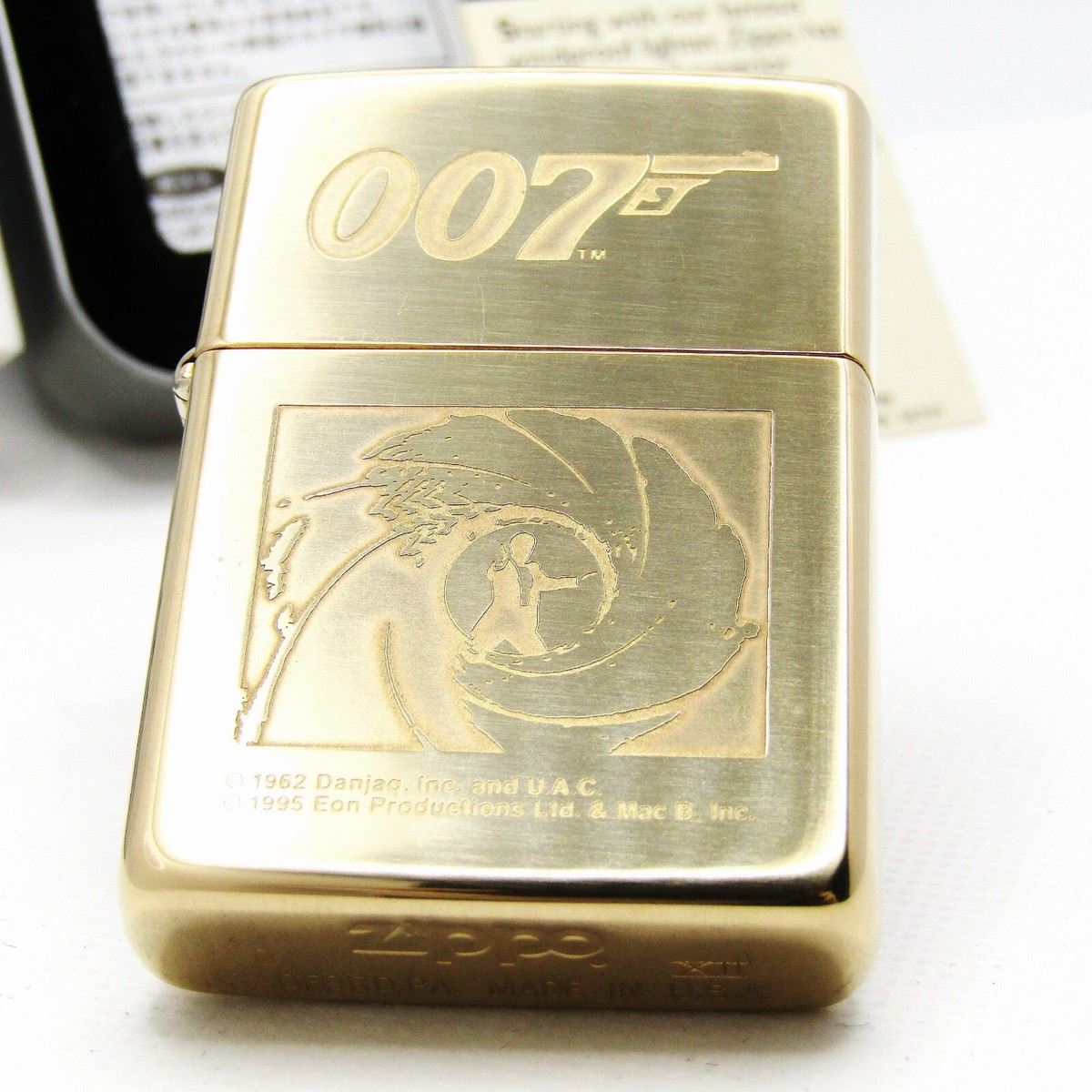 007 James Bond Solid Brass Tornado Zippo Oil Lighter 1996 MIB Rare