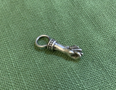 Sterling Silber Feigen Anhänger, Schutzfiga Charm, Mano Fica, Viel Glück Amulett