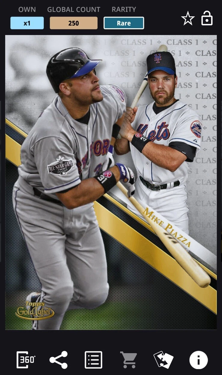 [DIGITAL CARD] Topps Bunt 2019 MIKE PIAZZA GOLD LABEL, 250cc, NEW YORK METS HOF
