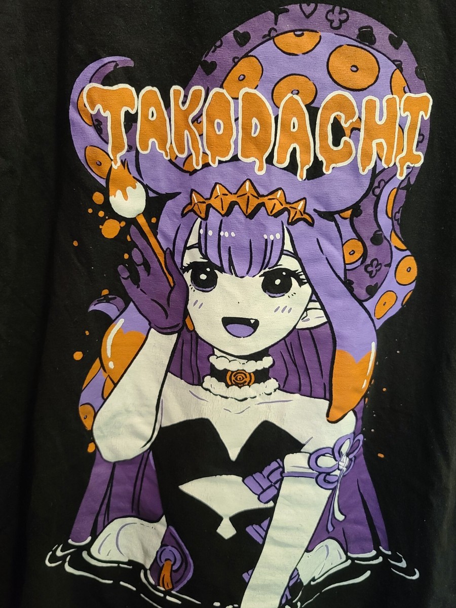 omocat Holographic Card Collection 一伊那尓栖 Rare OOP Hololive X Takodachi Shirt Black Omocat EN Ninomae