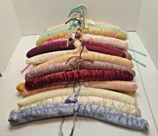 Satin Clothing Hangers Lot of 25 Multi Colored Used             BT