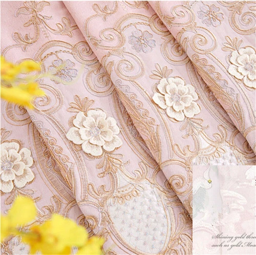 Luxury European 3D Floral Embroidery Blackout Curtain for Living Room 1 Panel - Picture 34 of 40