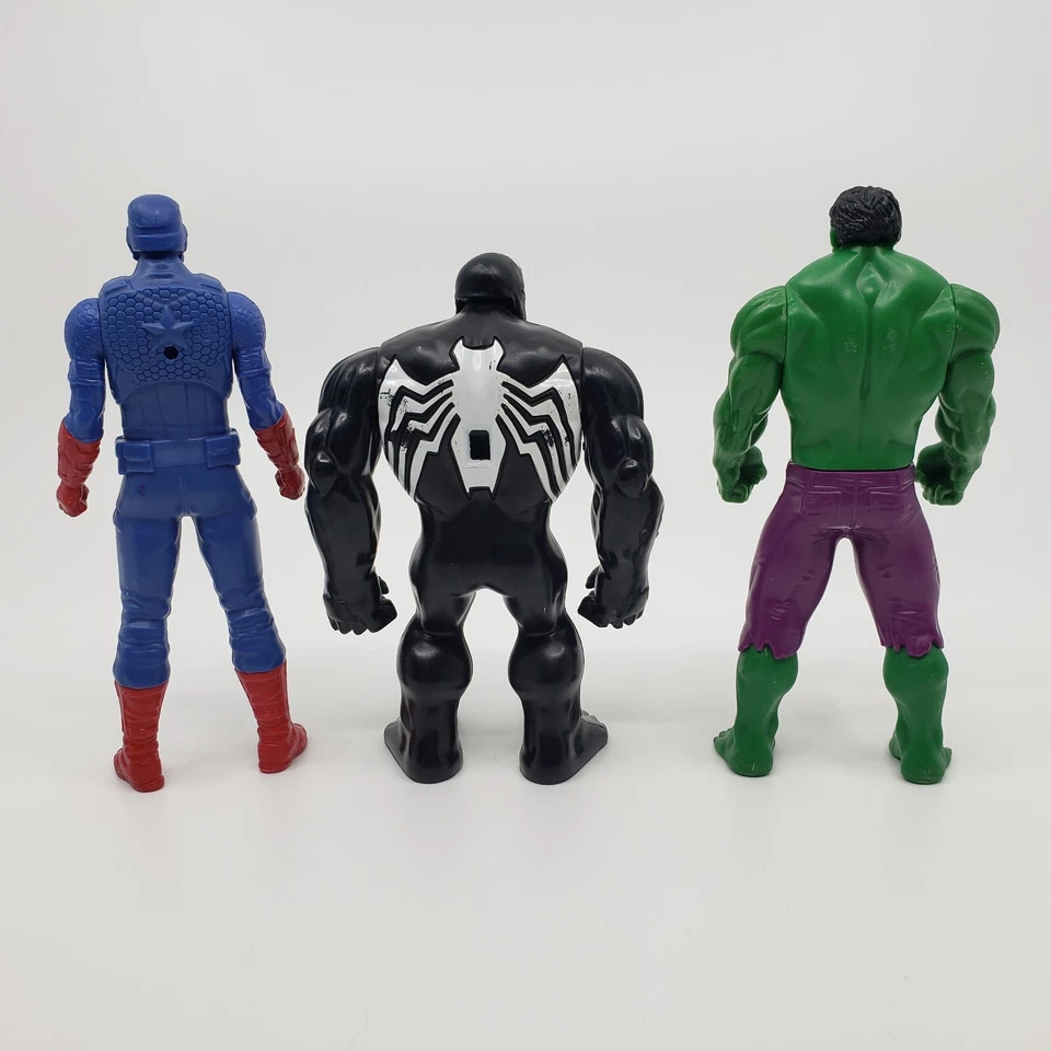 Lote de 3 Figuras de Acción Marvel 6" Capitán América Hulk Venom Usadas Foto 3 de 4