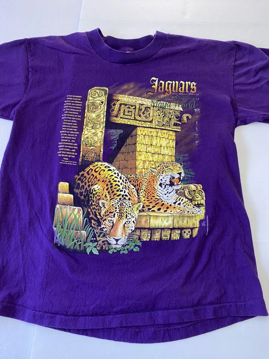 Vintage 90s Jaguar Maya World Belize Single Stitch Animal Graphic T Shirt XL