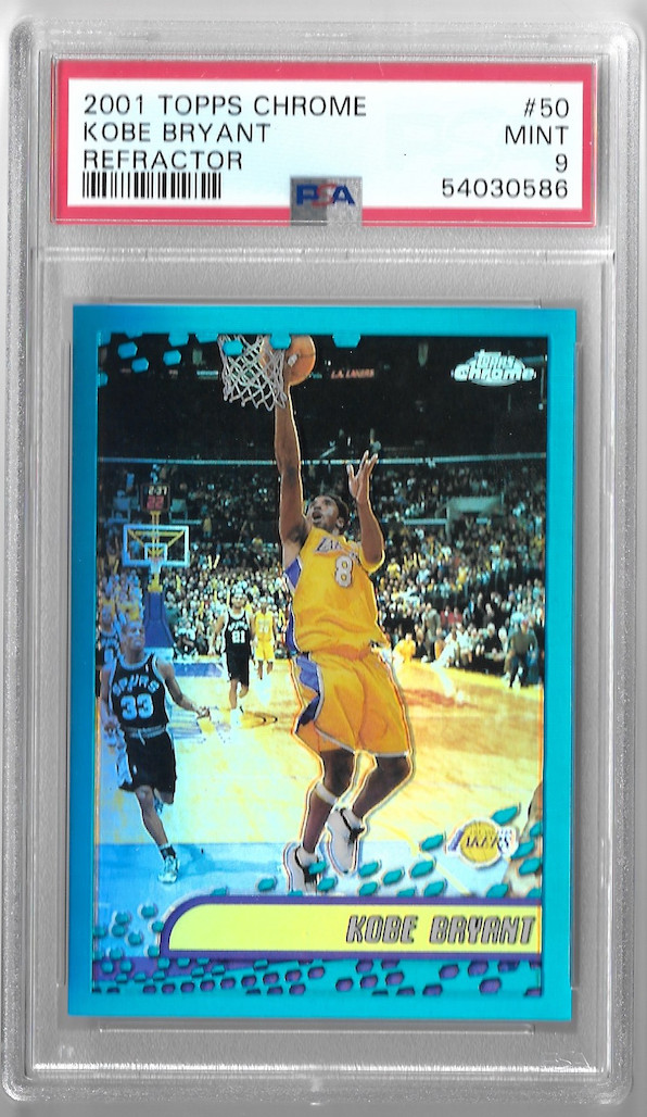 Kobe Bryant 2001 Topps Chrome REFRACTOR #50 PSA 9 Mint