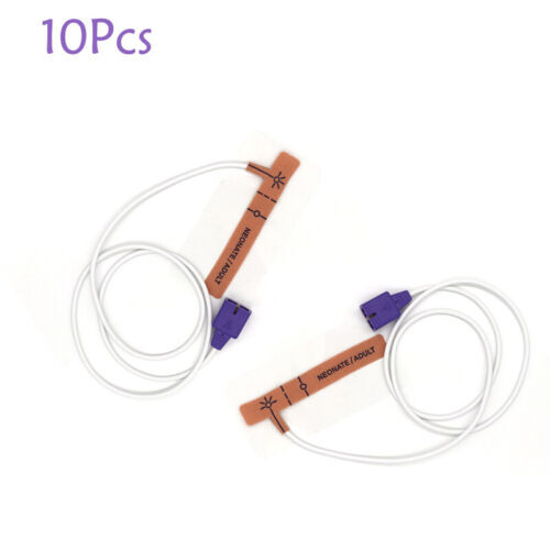 10 Pack Disposable SpO2 Sensor - 9-Pin Oximax Compatible With Nellcor Monitors | For Adult & Neonate