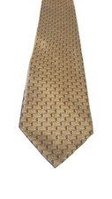 Arrow Geometric Tan Brown Neck Tie Mens 100% Imported Silk Made in USA