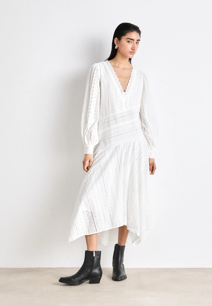 NEW, Allsaints AVIANA BRODERIE DRESS in white SZ 6 #D8011 | eBay