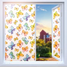 3D Privacy Static Cling Window Film Stained Home Glass Sticker Living Room Decor