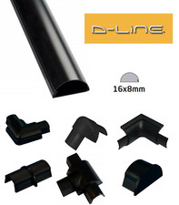 D-Line 16mm x 8mm Black Micro Trunking Connectors PVC Cable Management
