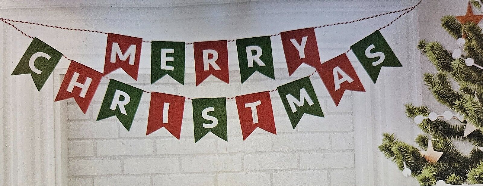 MERRY CHRISTMAS Felt Bunting Garland Banner Hanging Shop Decoration Party 1.5m