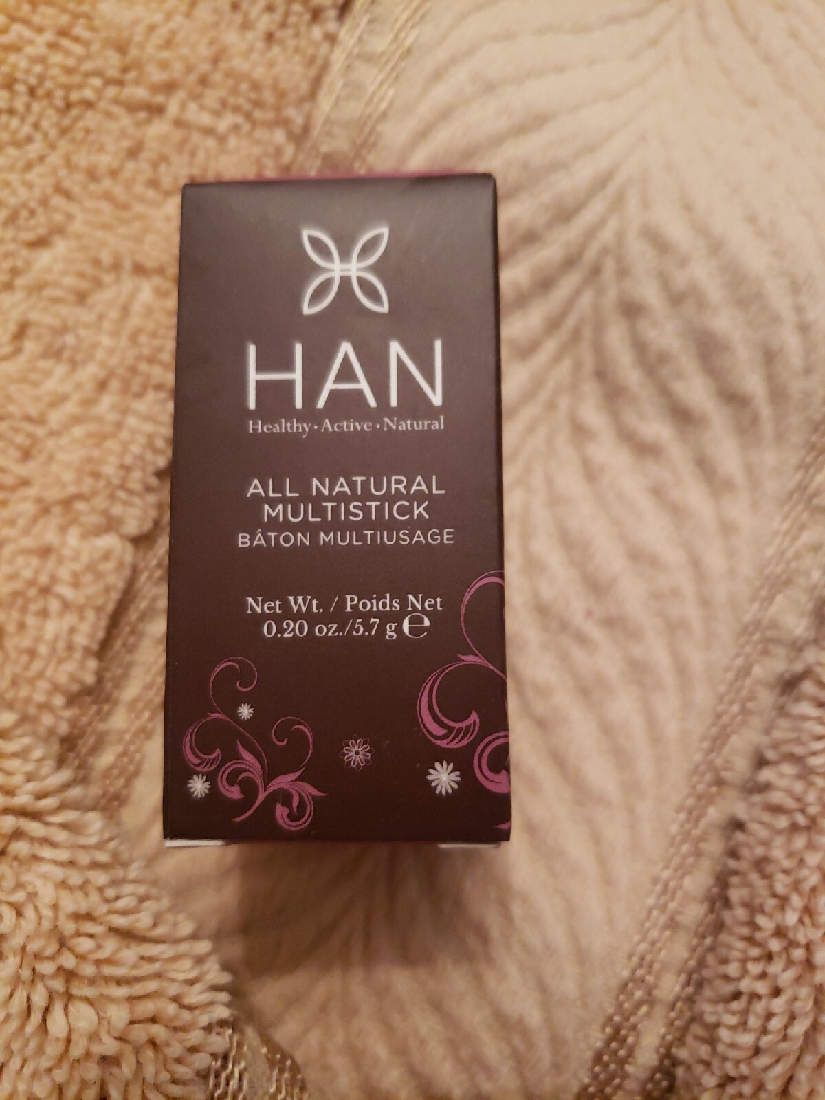 HAN Skincare Cosmetics All Natural ~ 3 in 1 Multistick ~ Rose Berry ~ .20 oz